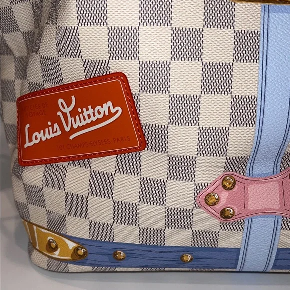 ❤️NWT LOUIS VUITTON NEVERFUL MM DAMIER AZUR SUMMER TRUNK N41065 - Picture 10 of 17